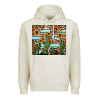 Oatmeal Heather western cactus and sunflowers Premium Hoodie - Jasminsmagicworld