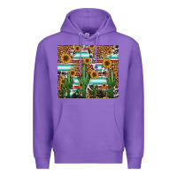 Purple western cactus and sunflowers Premium Hoodie - Jasminsmagicworld