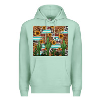 Seafoam western cactus and sunflowers Premium Hoodie - Jasminsmagicworld