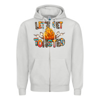 Dove Grey let's get toasted Zipper Hoodie - RanaPortraitStore
