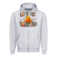 Heather Grey let's get toasted Zipper Hoodie - RanaPortraitStore