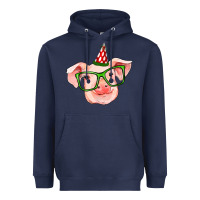 Navy pig christmas Heavyweight Hoodie - RanaPortraitStore