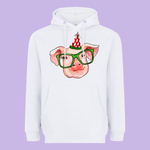 Pig Christmas Heavyweight Hoodie Designed By Ranaportraitstore