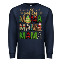 Navy jolly mama mama mama Premium Sweatshirt - FaDigitalArtStudio