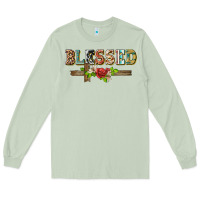 Matcha blessed and floral cross Long Sleeve Tee - BarkalooDesign