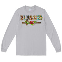 Blessed And Floral Cross Long Sleeve Tee | Teevron