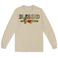Mushroom blessed and floral cross Long Sleeve Tee - BarkalooDesign