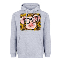 Heather Grey sunflowers pig Heavyweight Hoodie - RanaPortraitStore