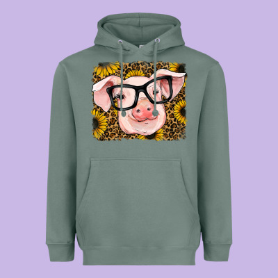 Sunflowers Pig Heavyweight Hoodie Designed By Ranaportraitstore