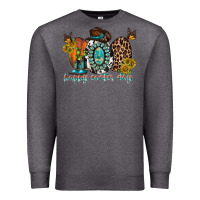 Charcoal Heather happy easter egg western Premium Sweatshirt - RacoonDesign