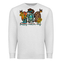 Oatmeal Heather happy easter egg western Premium Sweatshirt - RacoonDesign