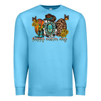 Ocean Blue happy easter egg western Premium Sweatshirt - RacoonDesign
