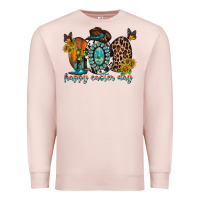 Pale Pink happy easter egg western Premium Sweatshirt - RacoonDesign