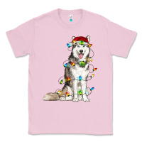 Bubblegum Pink Husky Christmas Lights Classic Tee - RanaPortraitStore
