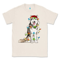 Natural Husky Christmas Lights Classic Tee - RanaPortraitStore