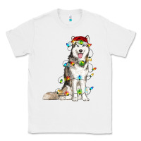 White Husky Christmas Lights Classic Tee - RanaPortraitStore