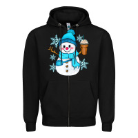 Black cute snowman Zipper Hoodie - Zillion Design Studio