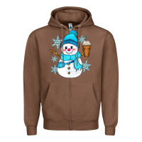 Chestnut cute snowman Zipper Hoodie - Zillion Design Studio