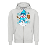 Dove Grey cute snowman Zipper Hoodie - Zillion Design Studio