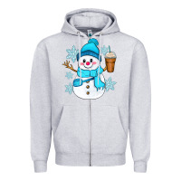 Heather Grey cute snowman Zipper Hoodie - Zillion Design Studio
