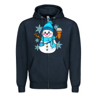 Navy cute snowman Zipper Hoodie - Zillion Design Studio