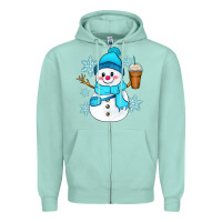 Seafoam cute snowman Zipper Hoodie - Zillion Design Studio