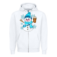 White cute snowman Zipper Hoodie - Zillion Design Studio