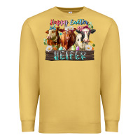 Antique Gold happy easter heifer Premium Sweatshirt - RacoonDesign