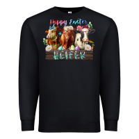 Black happy easter heifer Premium Sweatshirt - RacoonDesign