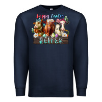 Navy happy easter heifer Premium Sweatshirt - RacoonDesign