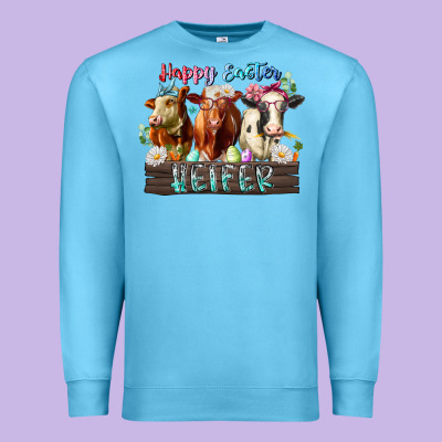 Happy Easter Heifer Premium Sweatshirt Designed By Racoondesign