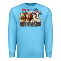 Ocean Blue happy easter heifer Premium Sweatshirt - RacoonDesign