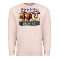 Pale Pink happy easter heifer Premium Sweatshirt - RacoonDesign
