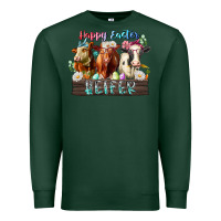 Sports Green happy easter heifer Premium Sweatshirt - RacoonDesign