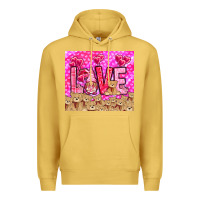 Antique Gold love gnome with bear Premium Hoodie - NancyCooperArtShop