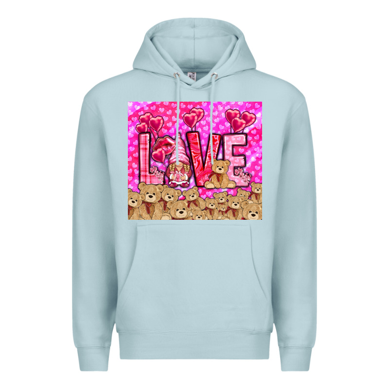 Love Gnome With Bear Premium Hoodie by NancyCooperArtShop | Teevron