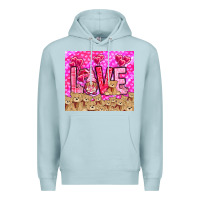 Blue Mist love gnome with bear Premium Hoodie - NancyCooperArtShop