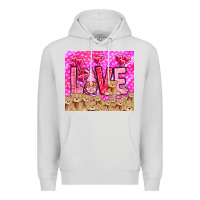 Dove Grey love gnome with bear Premium Hoodie - NancyCooperArtShop