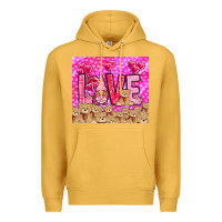 Mustard love gnome with bear Premium Hoodie - NancyCooperArtShop