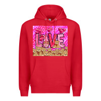 Red love gnome with bear Premium Hoodie - NancyCooperArtShop
