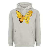 Moon Dust flowers and childhood cancer ribbon butterfly Heavyweight Hoodie - texasbilliewilder
