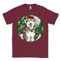 Burgundy husky and farm ornament Classic Tee - RanaPortraitStore