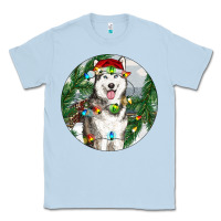 Dusty Blue husky and farm ornament Classic Tee - RanaPortraitStore