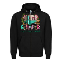 Black glamper way too boujee for tents 2 Zipper Hoodie - RanaPortraitStore