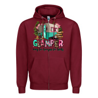 Burgundy glamper way too boujee for tents 2 Zipper Hoodie - RanaPortraitStore