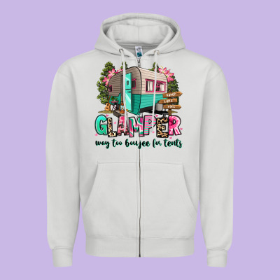 Zipper Hoodie glamper way too boujee for tents 2