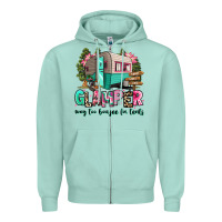 Seafoam glamper way too boujee for tents 2 Zipper Hoodie - RanaPortraitStore