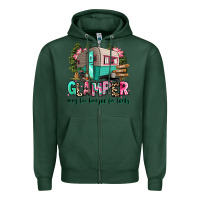 Sports Green glamper way too boujee for tents 2 Zipper Hoodie - RanaPortraitStore