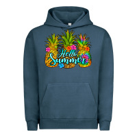 Pigment Midnight Navy hello summer pineapple Urban Hoodie - Jasminsmagicworld