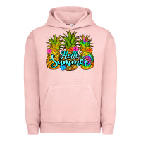 Pigment Salmon hello summer pineapple Urban Hoodie - Jasminsmagicworld